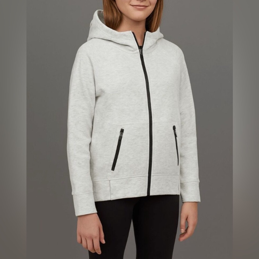 DSG Sport Fleece Full Zip Hoodie Light Heather Gray Girls Various Sizes NEW $45